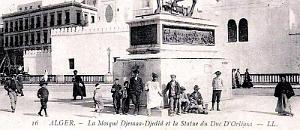 1871- Alger - Mosquee2 Djemaa-Djedid et Statue du Duc d'Orleans